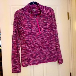 Under armour pink and purple quarter zip